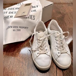 Golden goose PURESTAR low top sneaker - size 38 - white and silver glitter
